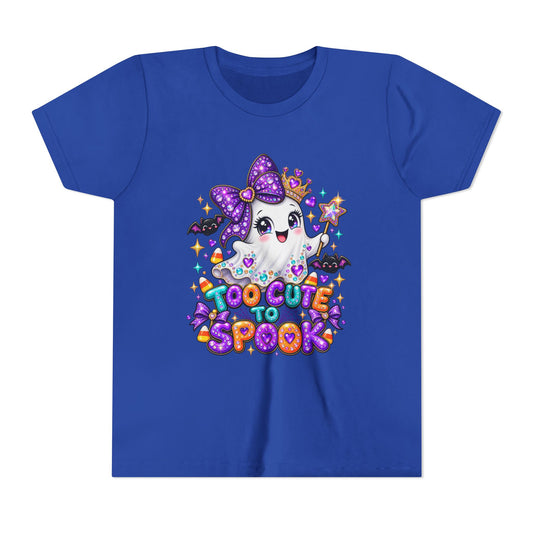 Too Cute to Spook Halloween Ghost Youth Short Sleeve Tee