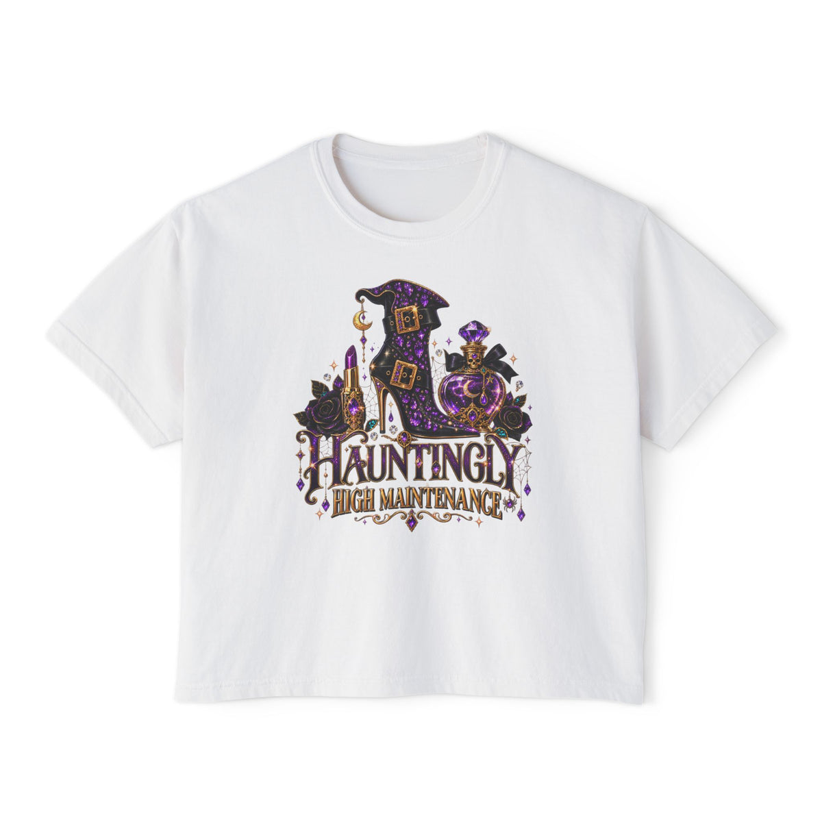 Hauntingly High Maintenance Halloween Crop Top