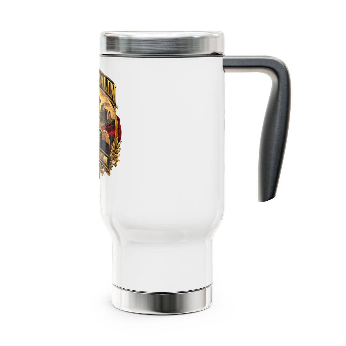 Papa Desalin Mug — Libète Se Eritaj Nou | Haitian Heritage Travel Mug - 14oz Stainless Steel Insulated Tumbler with Handle