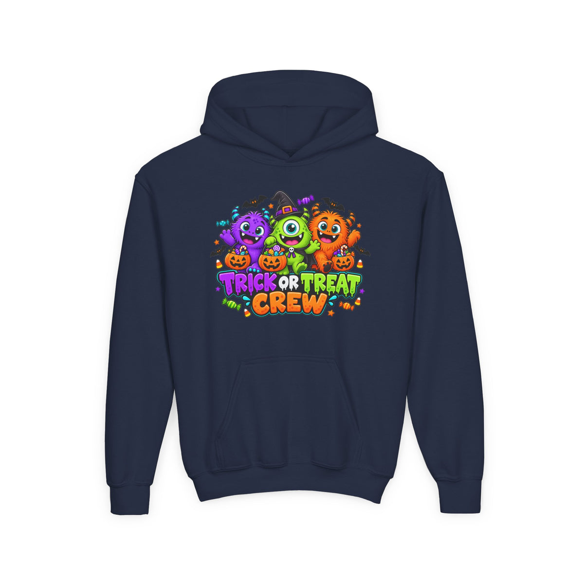 Trick or Treat Crew Halloween Youth Hoodie