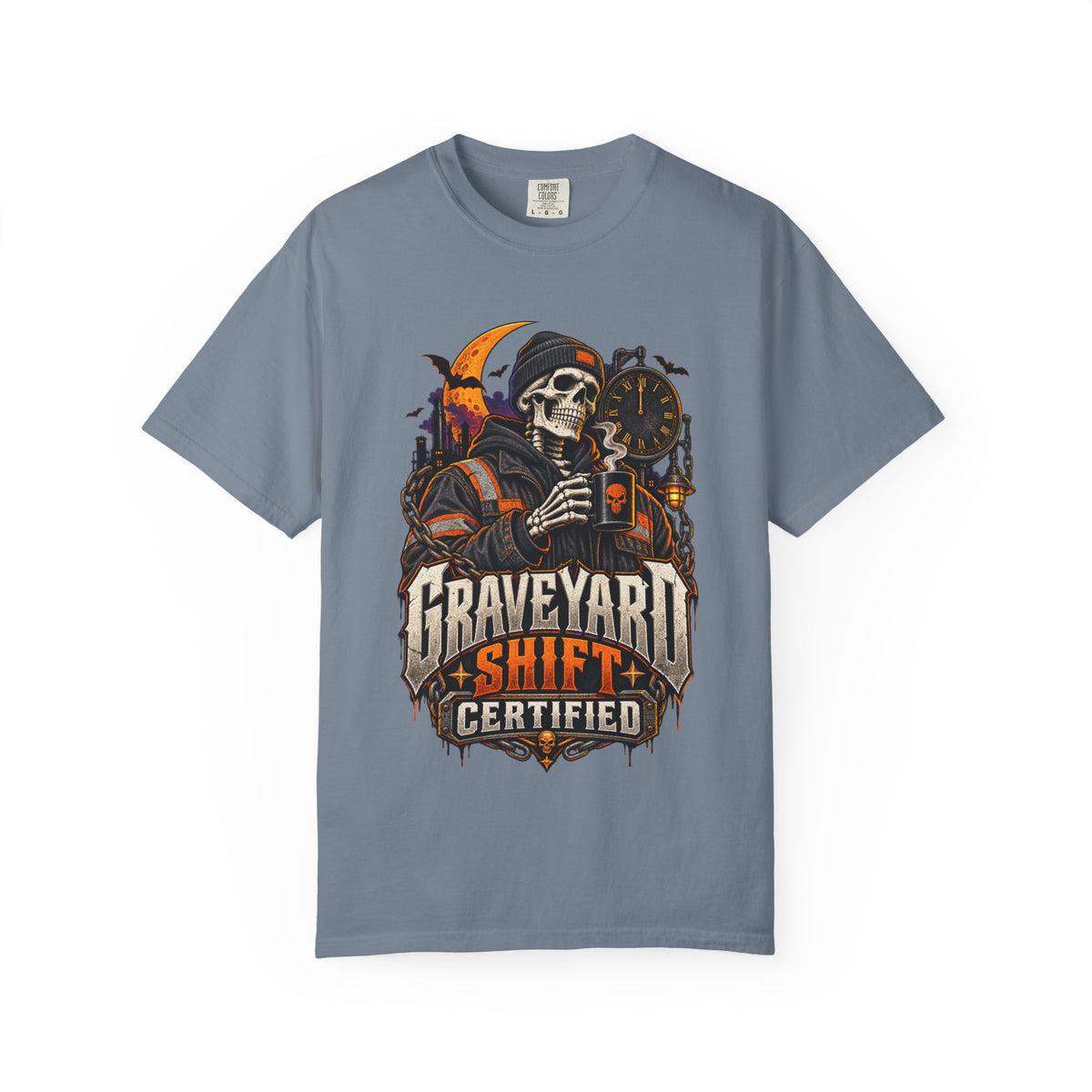 Graveyard Shift Certified Skeleton Halloween T-Shirt