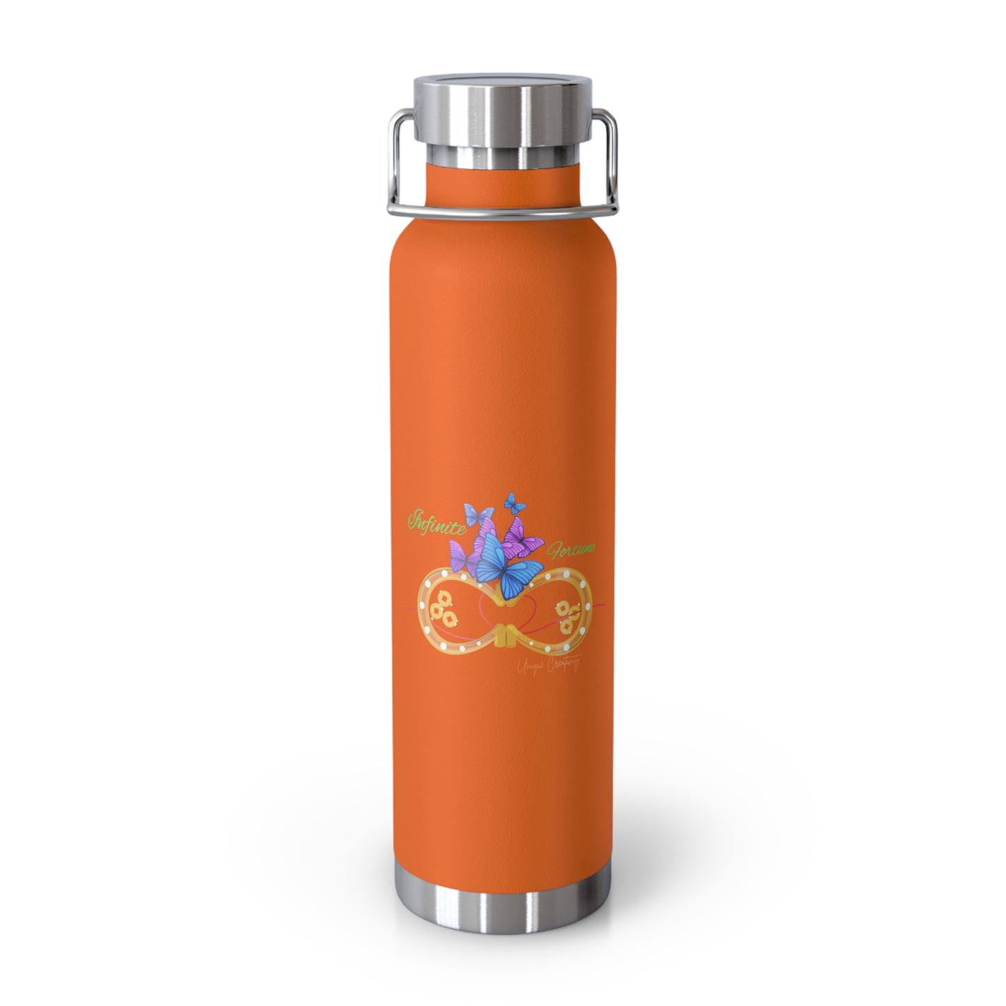 Infinite Fortune™ Stainless Steel Water Bottle Butterfly & Infinity Logo Leak-Proof, Eco-Friendly, 20oz Hydration Bottle