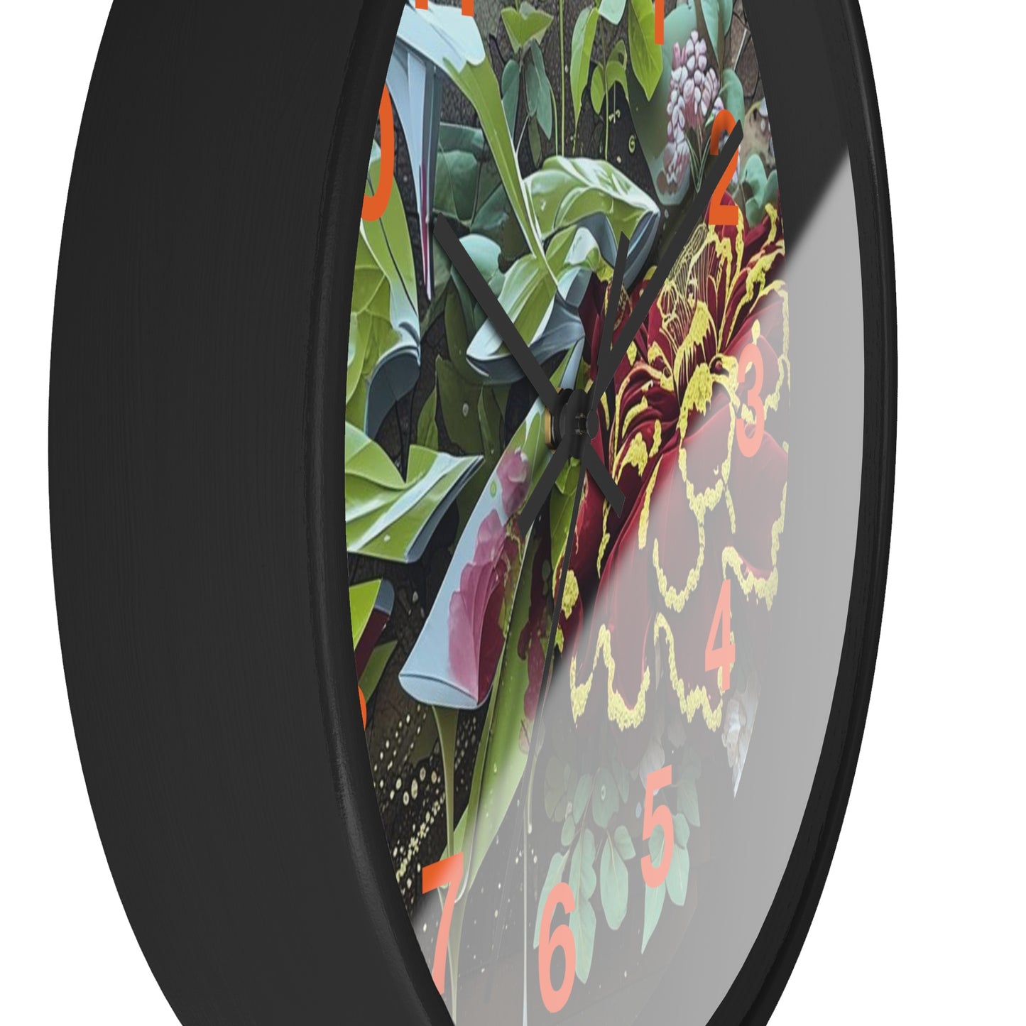 Floral Wall Clock, Handmade Home Decor, Nature Inspired, Gift for Garden Lovers, Unique Timepiece, Living Room Decor