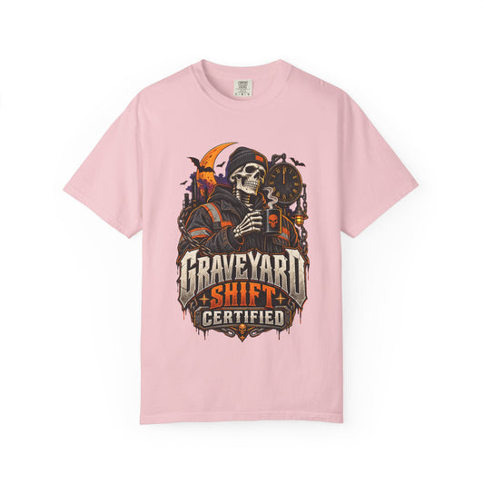 Graveyard Shift Certified Skeleton Halloween T-Shirt
