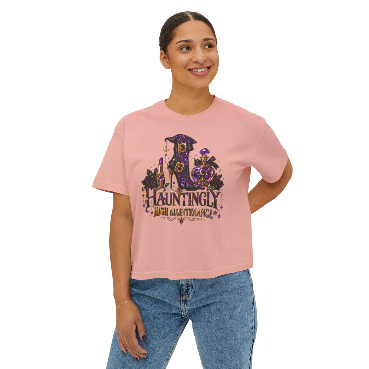 Hauntingly High Maintenance Halloween Crop Top