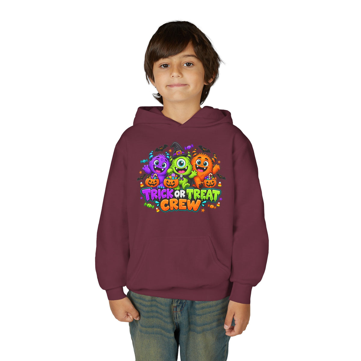 Trick or Treat Crew Halloween Youth Hoodie
