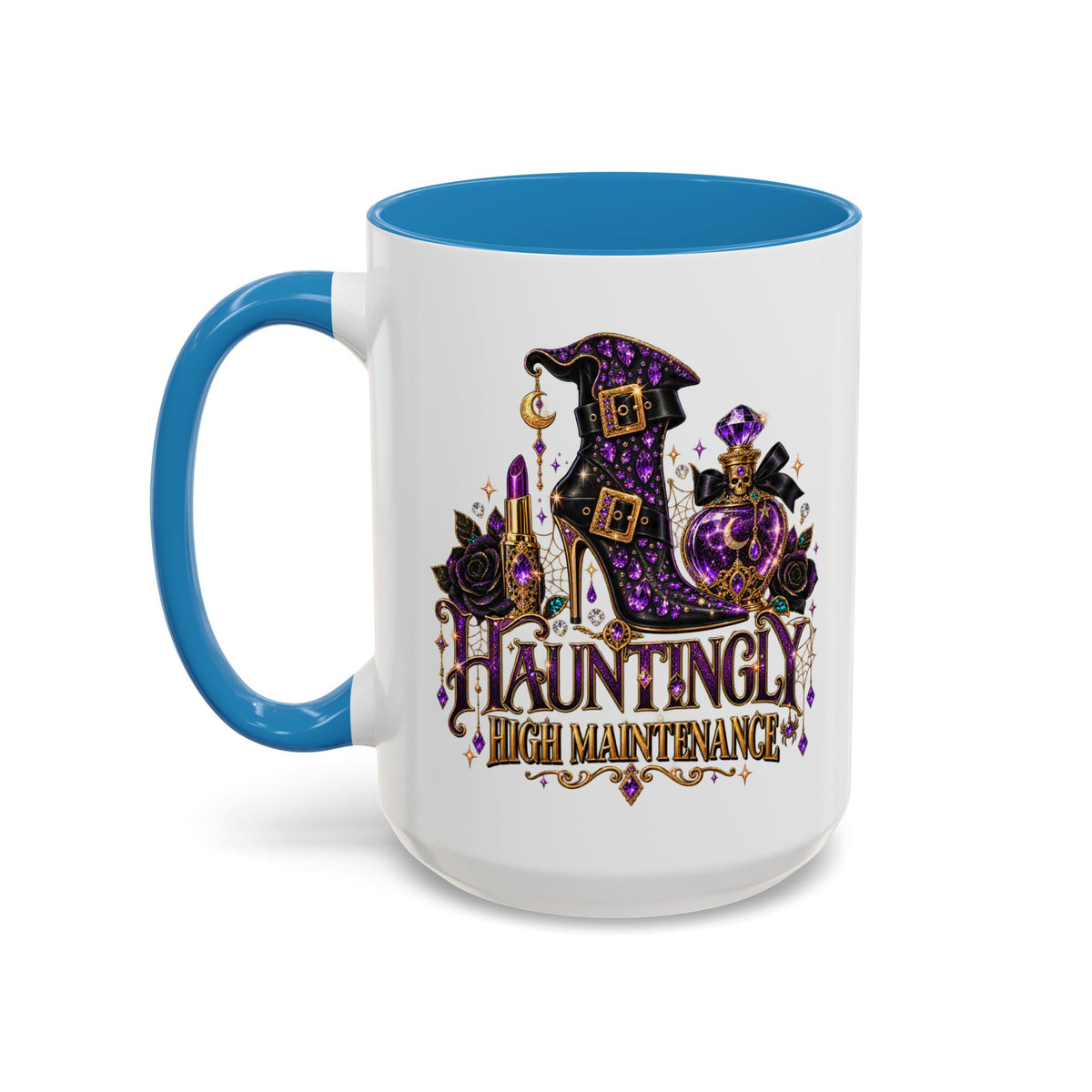 Hauntingly High Maintenance Halloween Mug – 11 oz Color Accent Coffee Cup