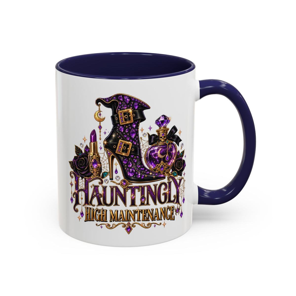 Hauntingly High Maintenance Halloween Mug – 11 oz Color Accent Coffee Cup