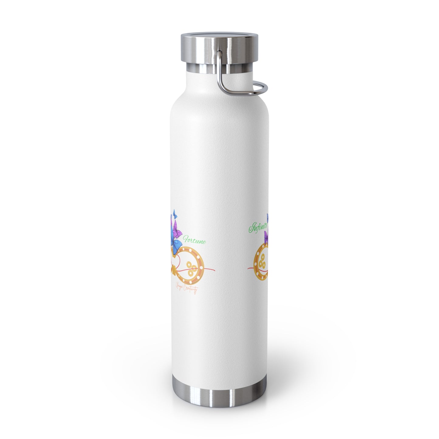 Infinite Fortune™ Stainless Steel Water Bottle Butterfly & Infinity Logo Leak-Proof, Eco-Friendly, 20oz Hydration Bottle