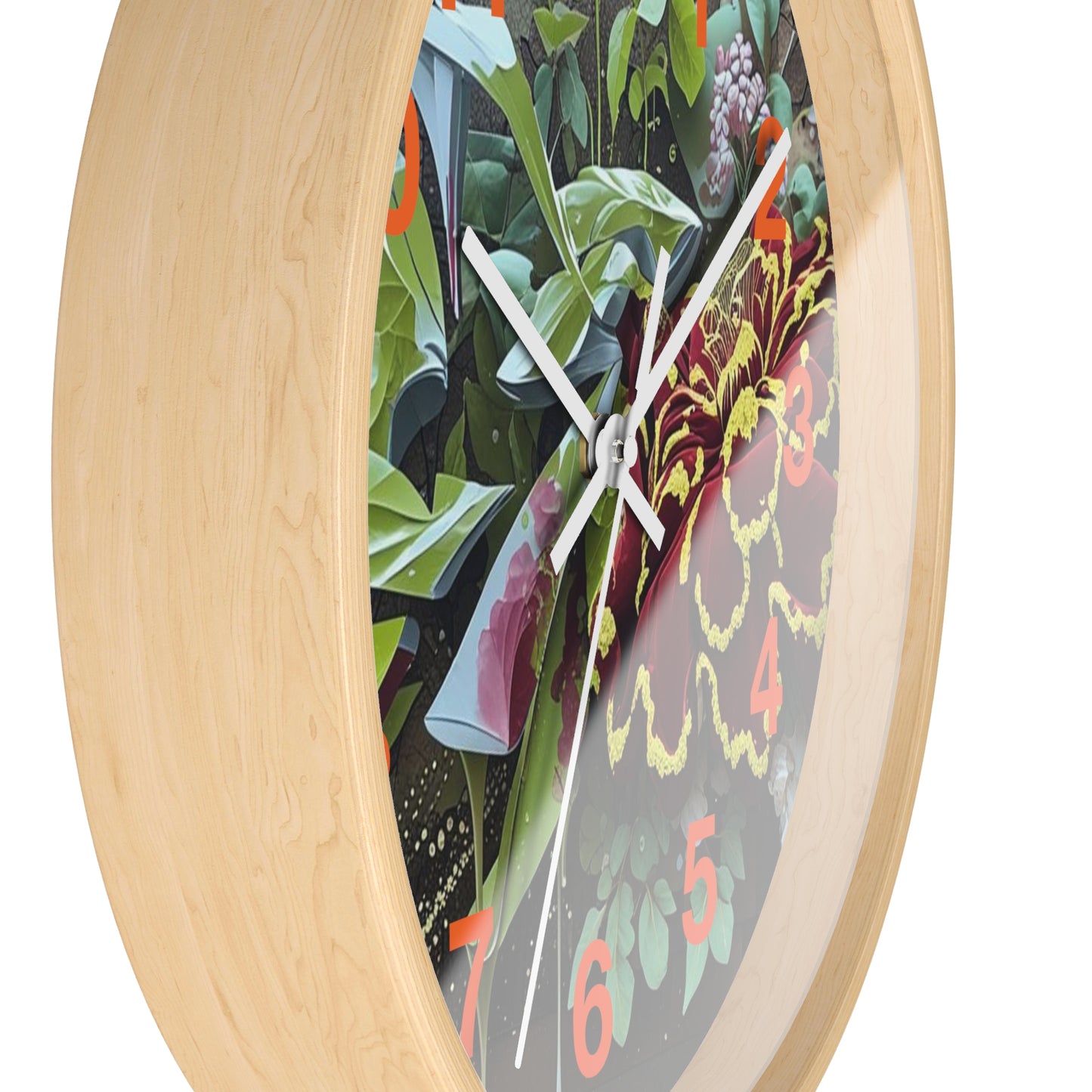 Floral Wall Clock, Handmade Home Decor, Nature Inspired, Gift for Garden Lovers, Unique Timepiece, Living Room Decor