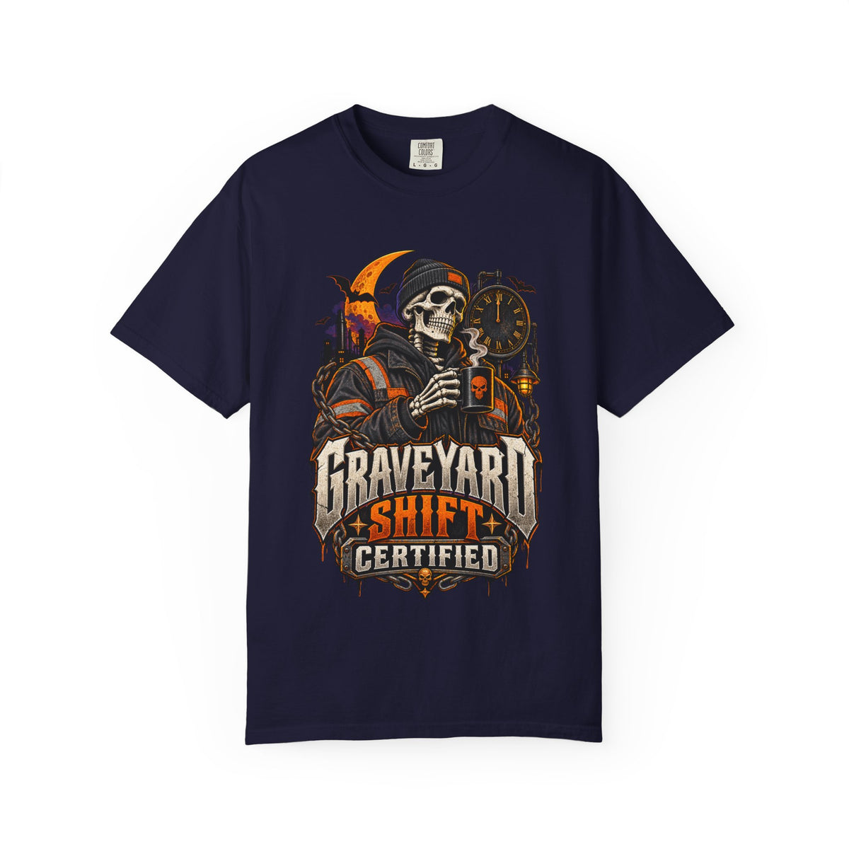 Graveyard Shift Certified Skeleton Halloween T-Shirt