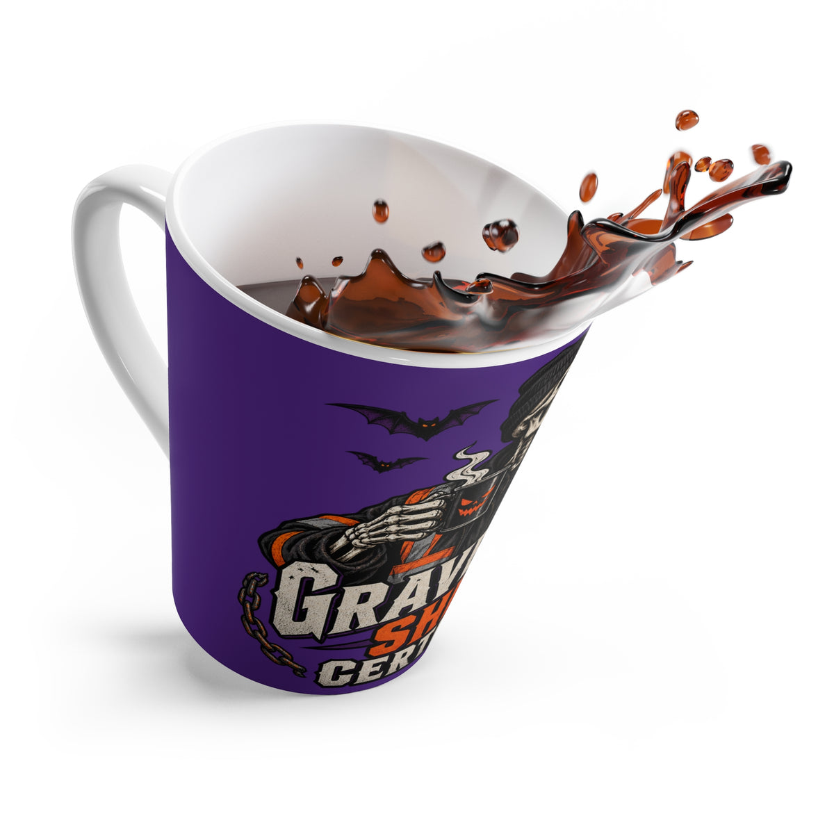 Graveyard Shift Certified Purple Halloween Latte Mug – 12 oz