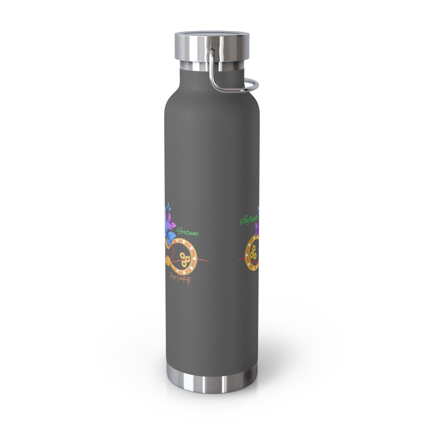Infinite Fortune™ Stainless Steel Water Bottle Butterfly & Infinity Logo Leak-Proof, Eco-Friendly, 20oz Hydration Bottle