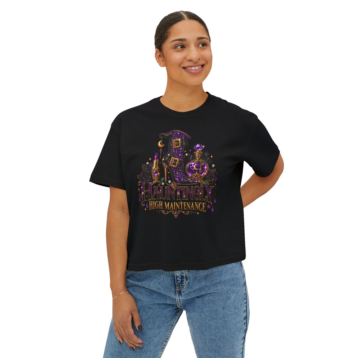 Hauntingly High Maintenance Halloween Crop Top