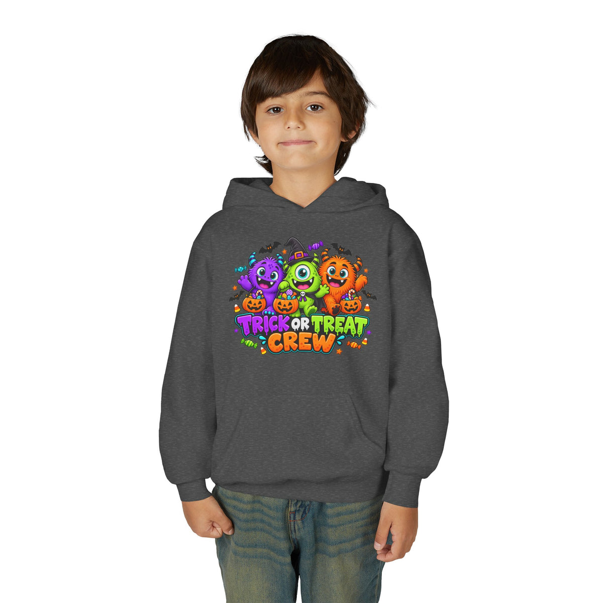Trick or Treat Crew Halloween Youth Hoodie