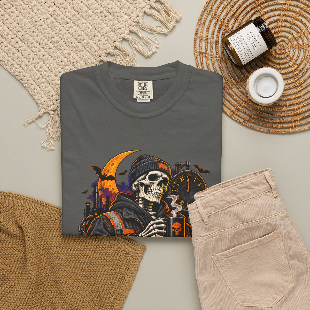 Graveyard Shift Certified Skeleton Halloween T-Shirt
