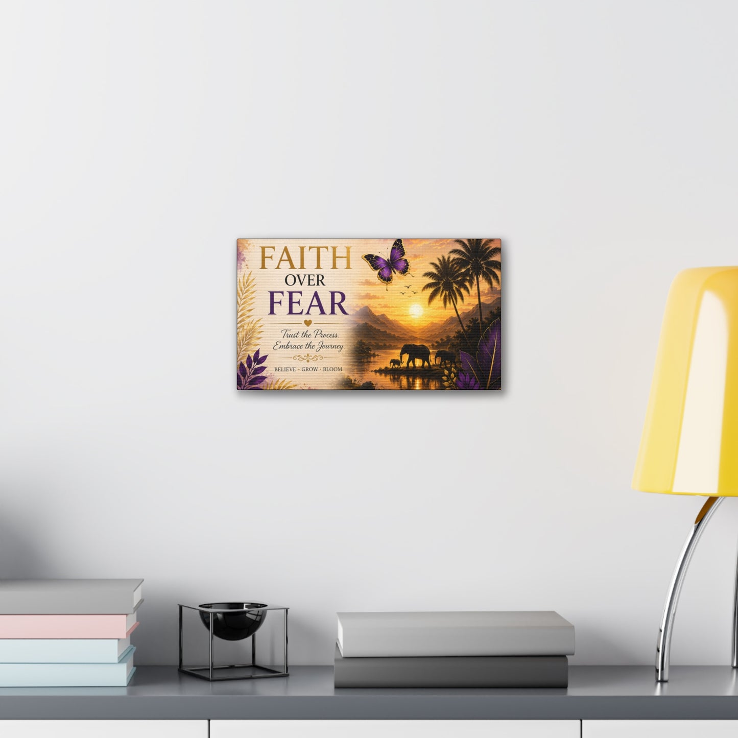 Faith Over Fear wall art Canvas Stretched | By Unique creativity LLC