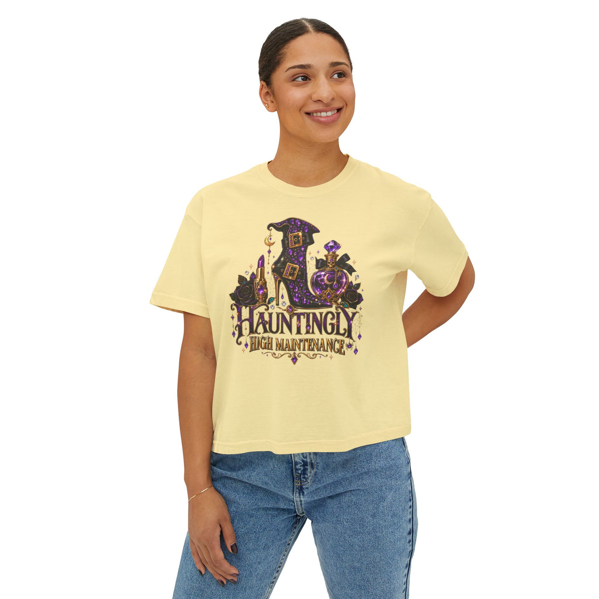 Hauntingly High Maintenance Halloween Crop Top