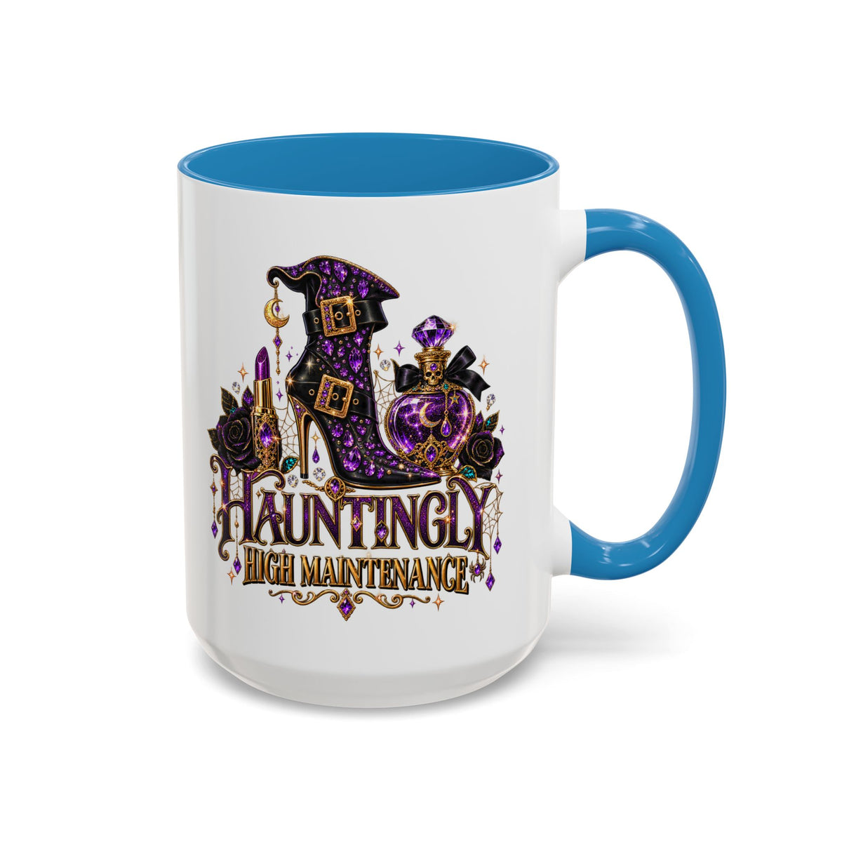 Hauntingly High Maintenance Halloween Mug – 11 oz Color Accent Coffee Cup