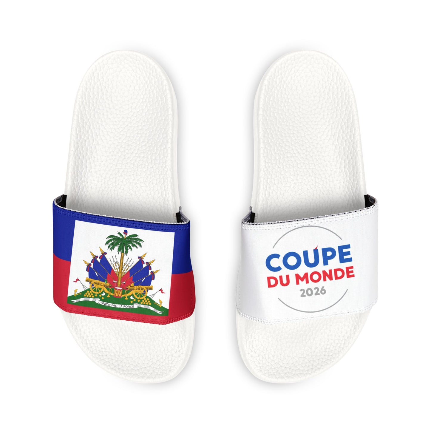 Coupe Du Monde 2026 - Haiti Flag Slides  Limited Edition- Comfortable -  Proudly Haitian