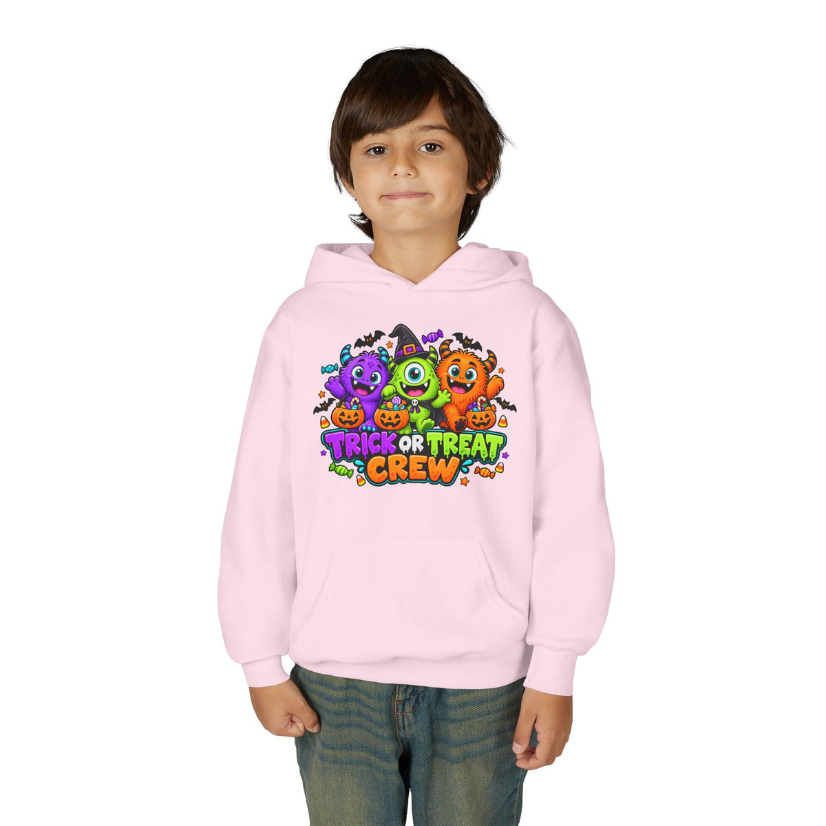 Trick or Treat Crew Halloween Youth Hoodie