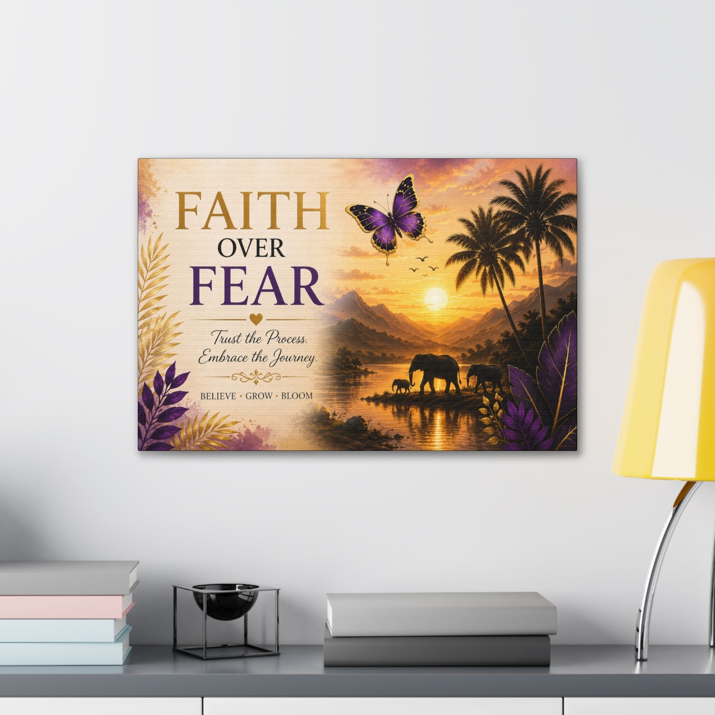 Faith Over Fear wall art Canvas Stretched | By Unique creativity LLC