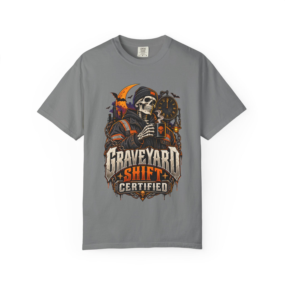 Graveyard Shift Certified Skeleton Halloween T-Shirt
