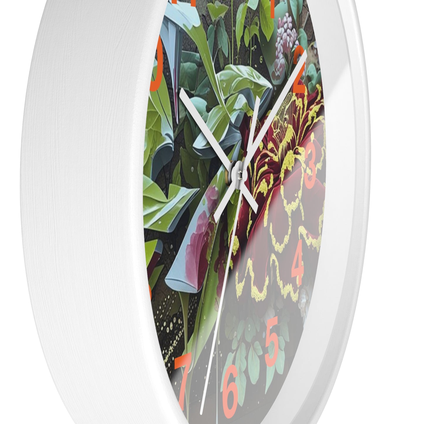 Floral Wall Clock, Handmade Home Decor, Nature Inspired, Gift for Garden Lovers, Unique Timepiece, Living Room Decor