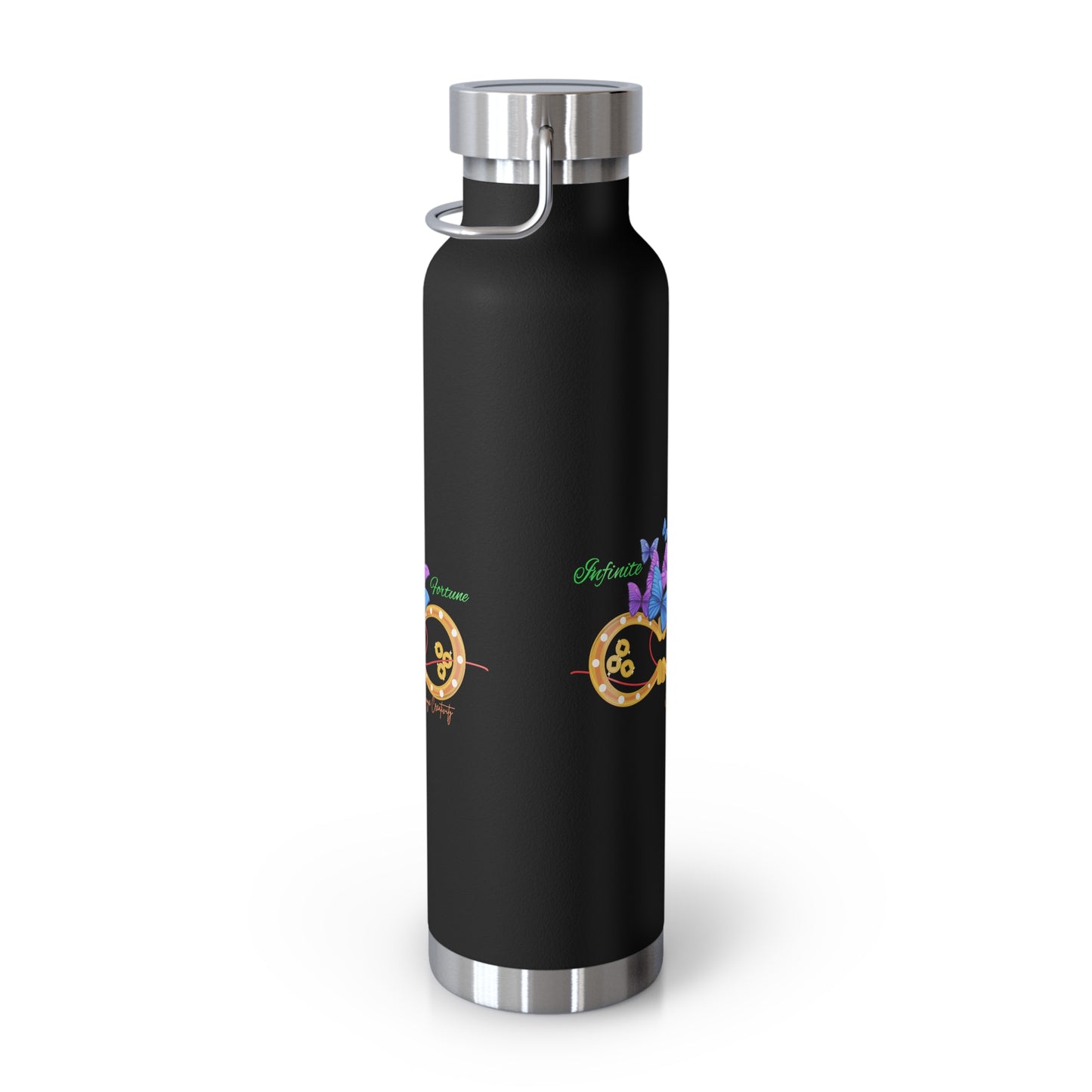 Infinite Fortune™ Stainless Steel Water Bottle Butterfly & Infinity Logo Leak-Proof, Eco-Friendly, 20oz Hydration Bottle