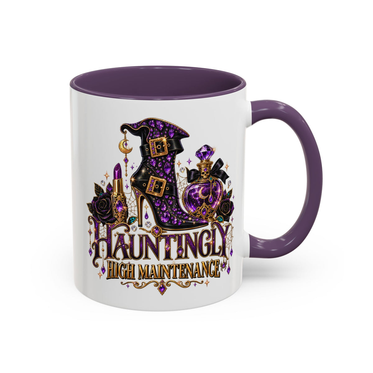 Hauntingly High Maintenance Halloween Mug – 11 oz Color Accent Coffee Cup