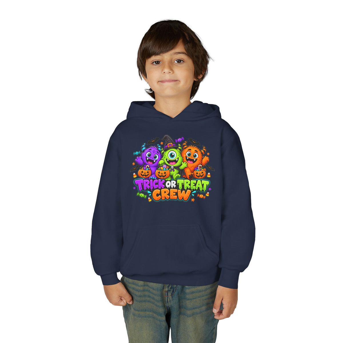 Trick or Treat Crew Halloween Youth Hoodie