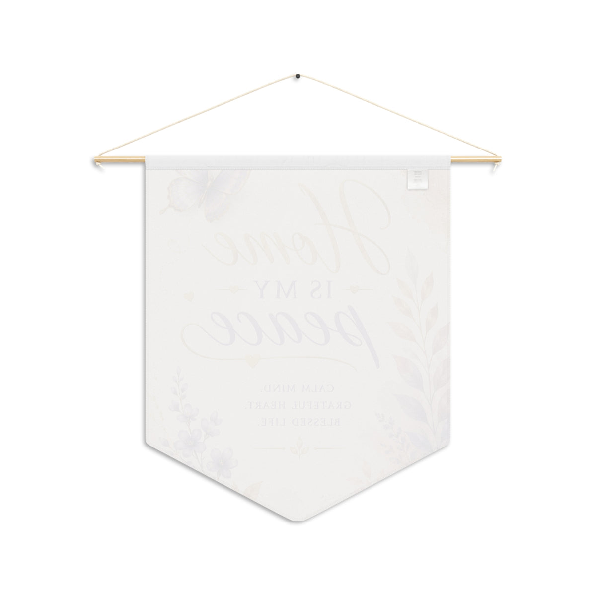 Home Is My Peace pennant | calming floral wall banner, lavender butterfly decor