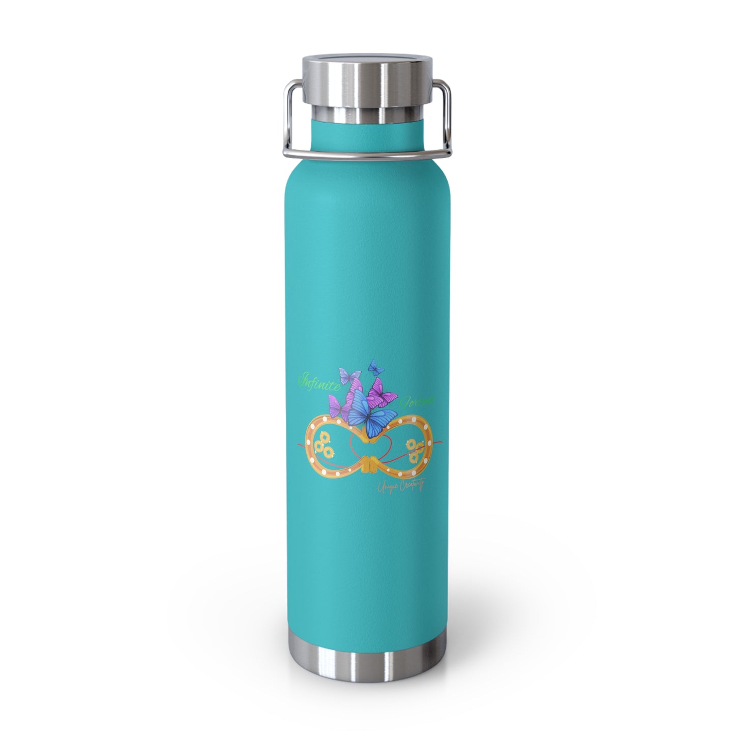 Infinite Fortune™ Stainless Steel Water Bottle Butterfly & Infinity Logo Leak-Proof, Eco-Friendly, 20oz Hydration Bottle