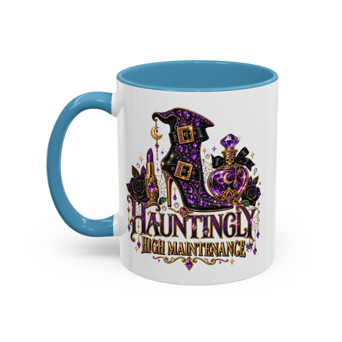 Hauntingly High Maintenance Halloween Mug – 11 oz Color Accent Coffee Cup