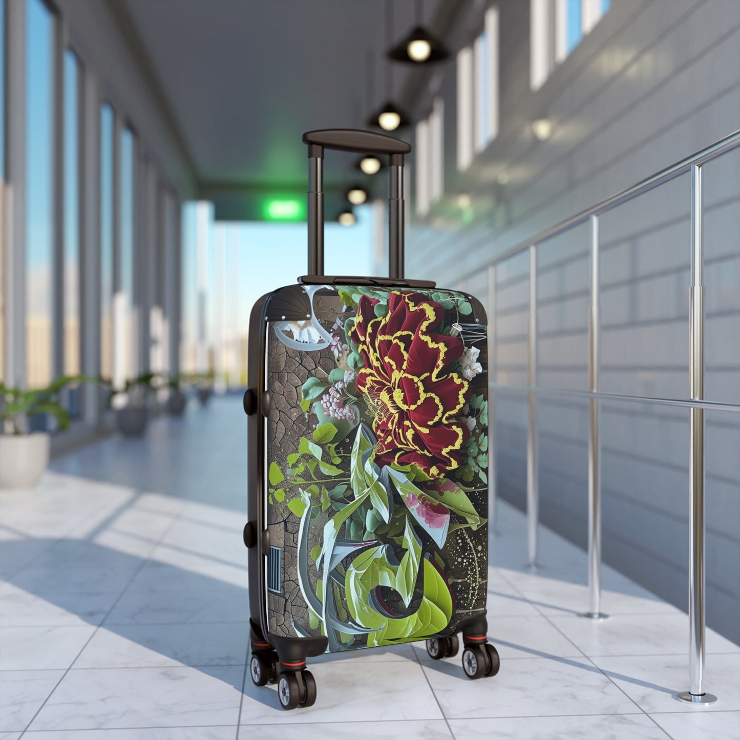 Garden Bloom Elegance Artistic Floral Suitcase by Unique Creativity LLC