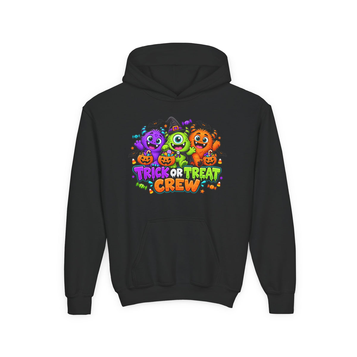 Trick or Treat Crew Halloween Youth Hoodie