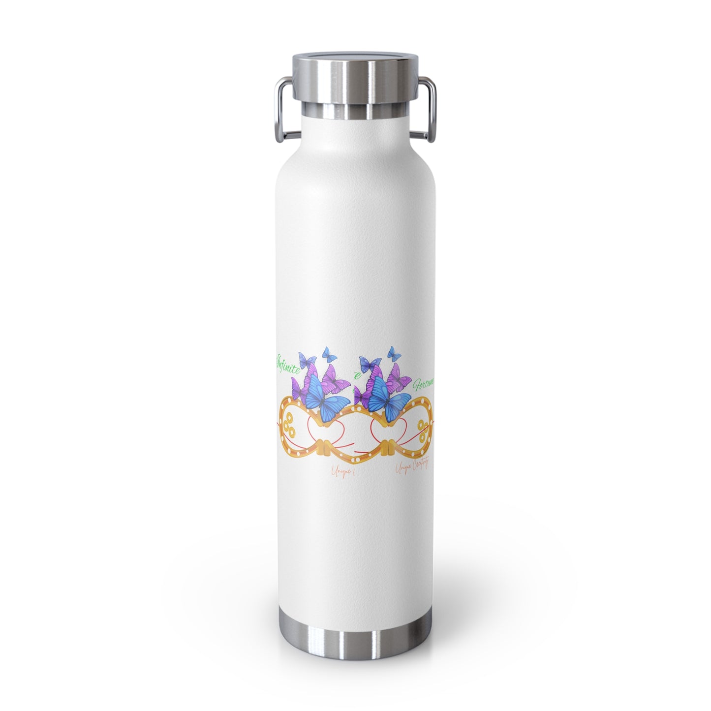 Infinite Fortune™ Stainless Steel Water Bottle Butterfly & Infinity Logo Leak-Proof, Eco-Friendly, 20oz Hydration Bottle