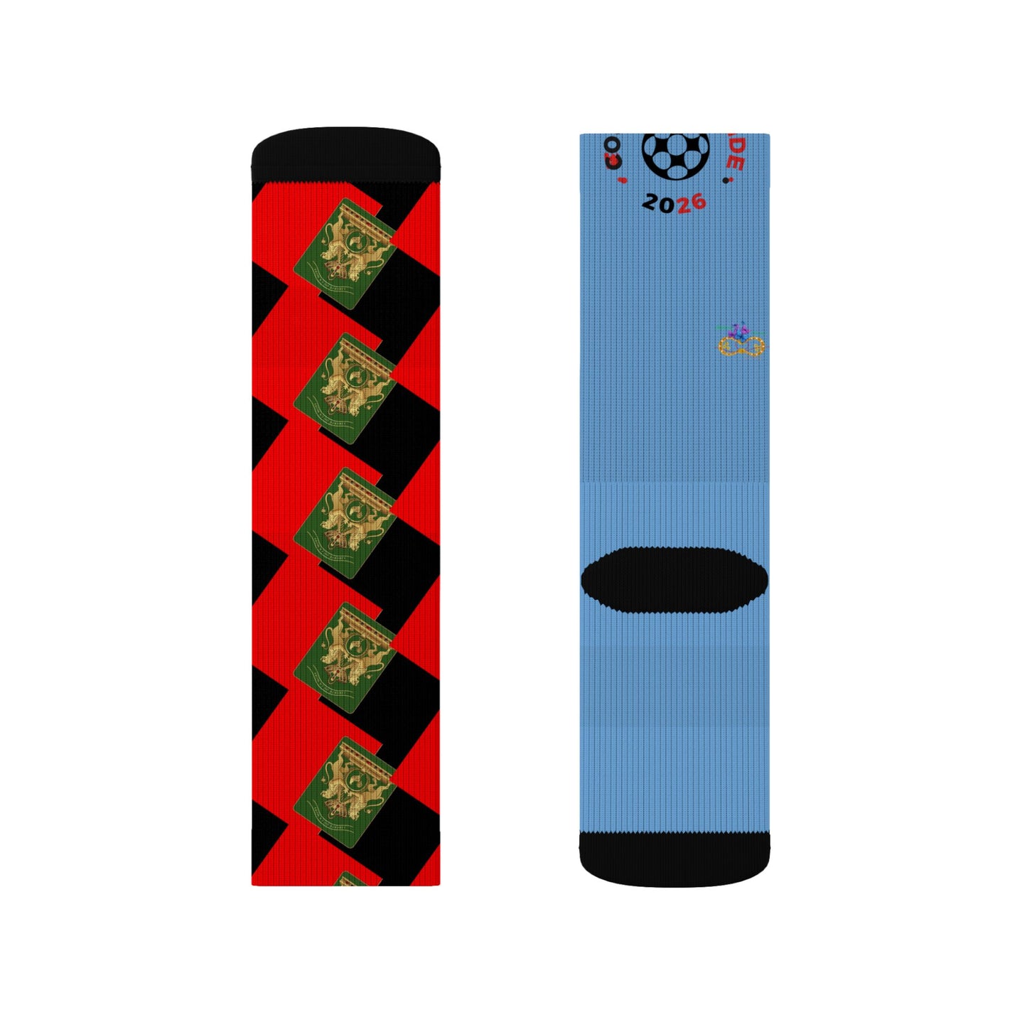 Haiti Freedom Crest Socks - Red Black - Liberté ou La Mort Edition