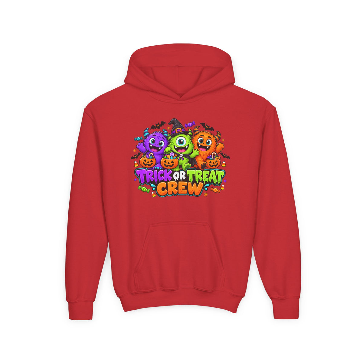 Trick or Treat Crew Halloween Youth Hoodie