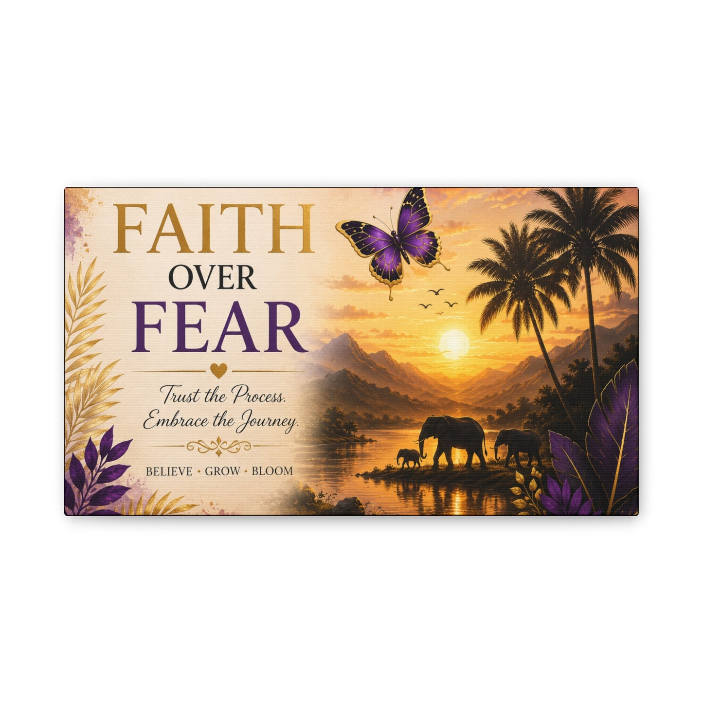 Faith Over Fear wall art Canvas Stretched | By Unique creativity LLC