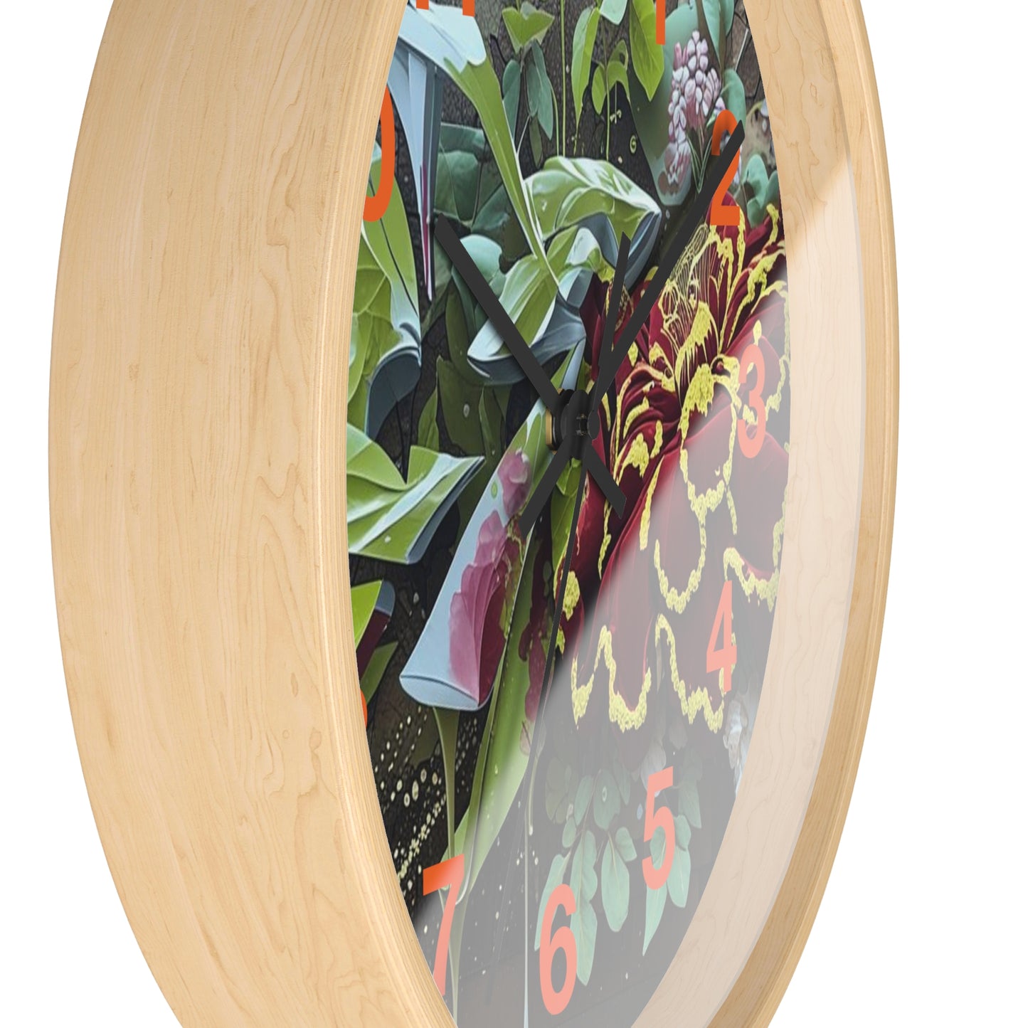 Floral Wall Clock, Handmade Home Decor, Nature Inspired, Gift for Garden Lovers, Unique Timepiece, Living Room Decor