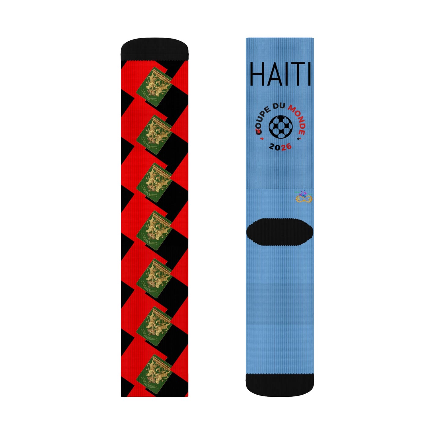 Haiti Freedom Crest Socks - Red Black - Liberté ou La Mort Edition