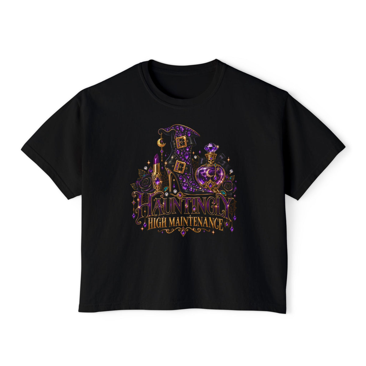 Hauntingly High Maintenance Halloween Crop Top