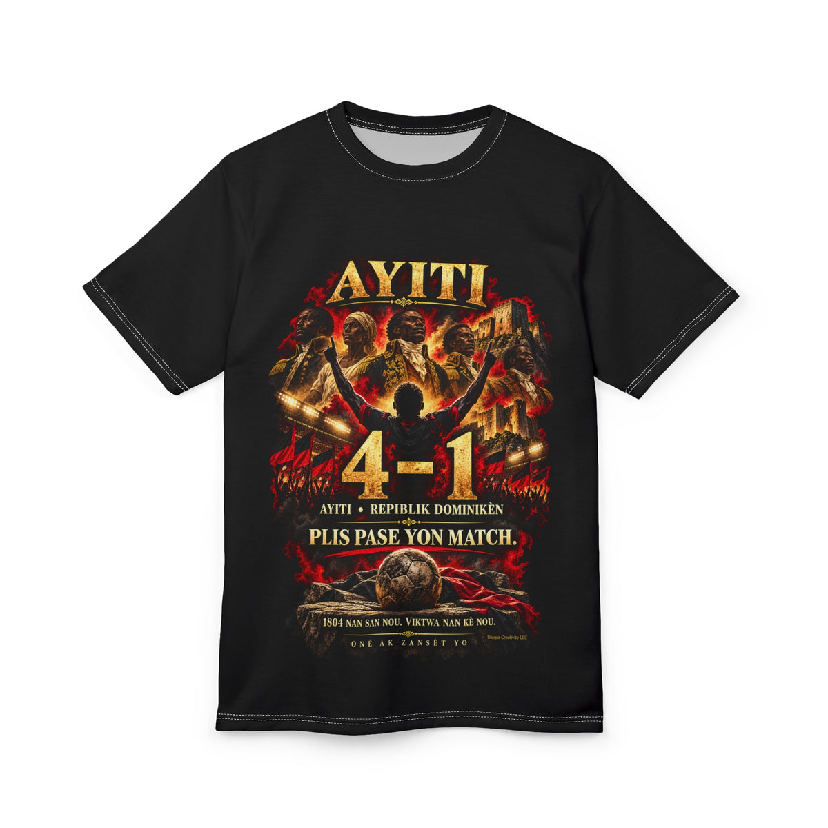 AYITI Victory T-Shirt — Plis Pase Yon Match | 4–1 Commemorative Design