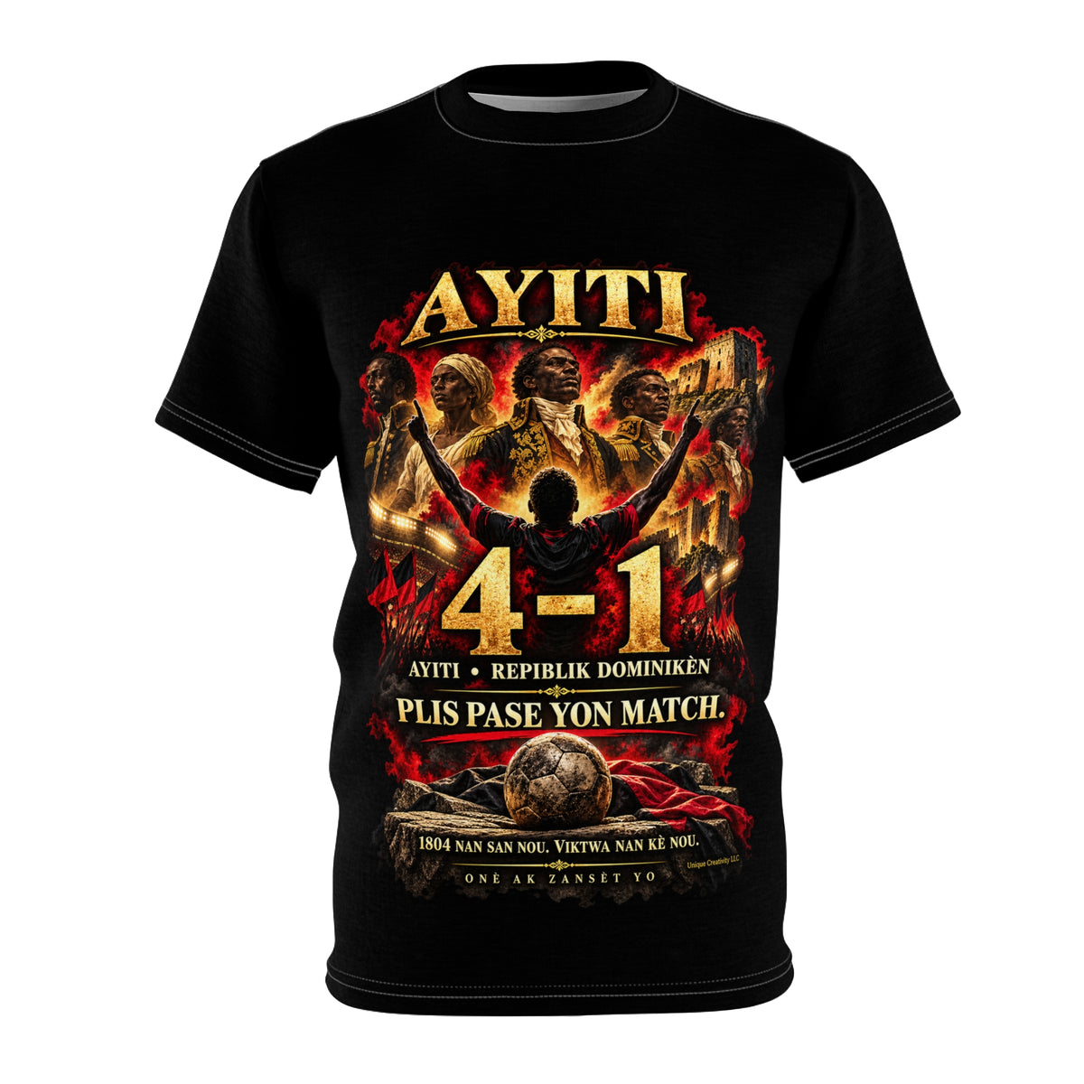 AYITI Victory T-Shirt — Plis Pase Yon Match | 4–1 Commemorative Design