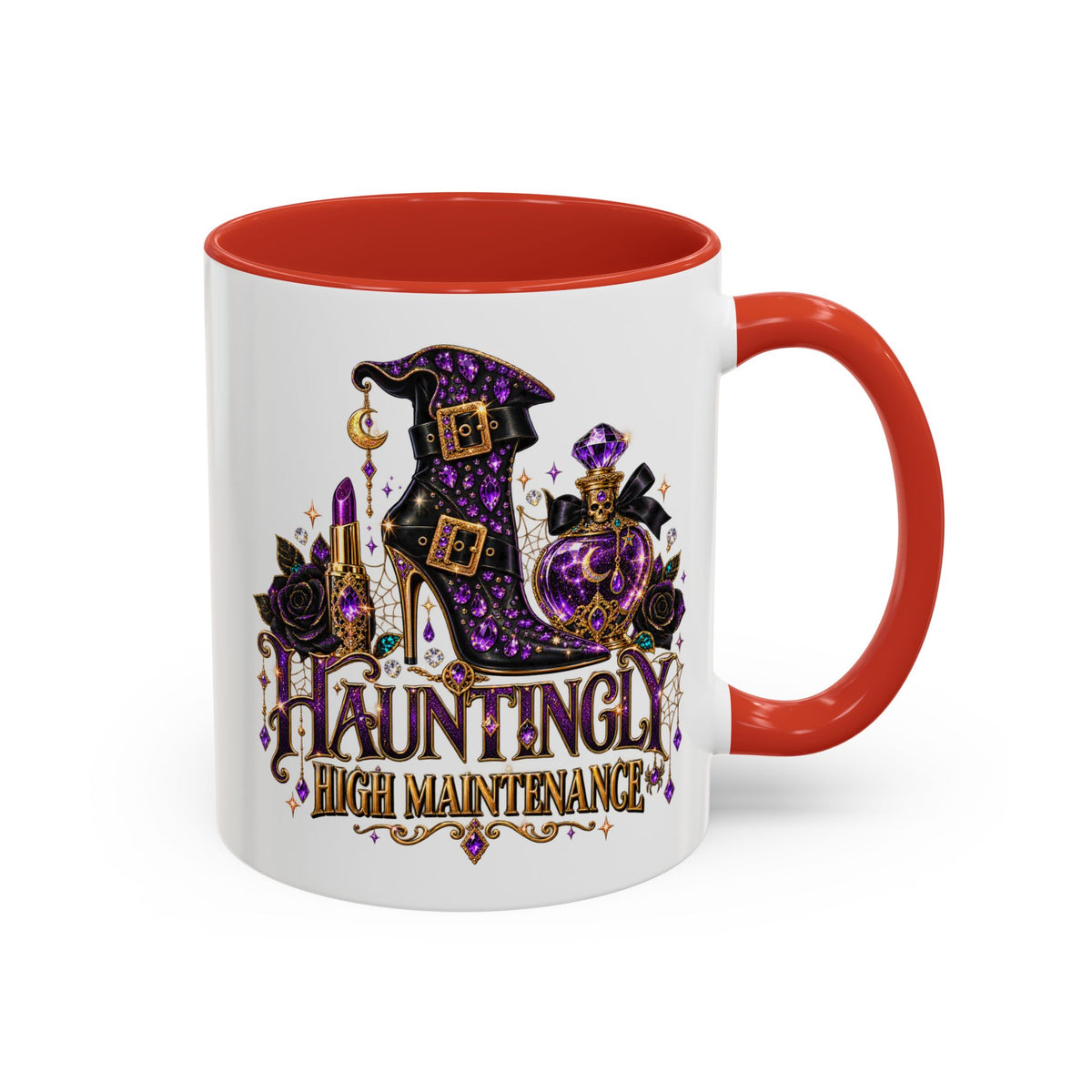 Hauntingly High Maintenance Halloween Mug – 11 oz Color Accent Coffee Cup