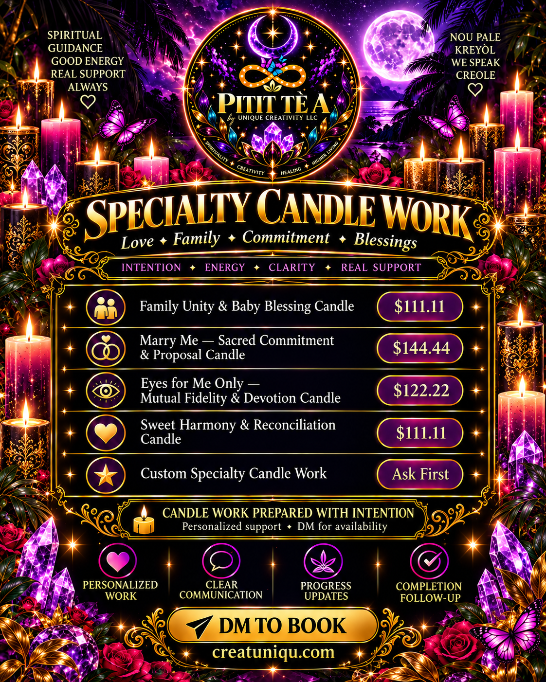 Specialty candle work and Jar work