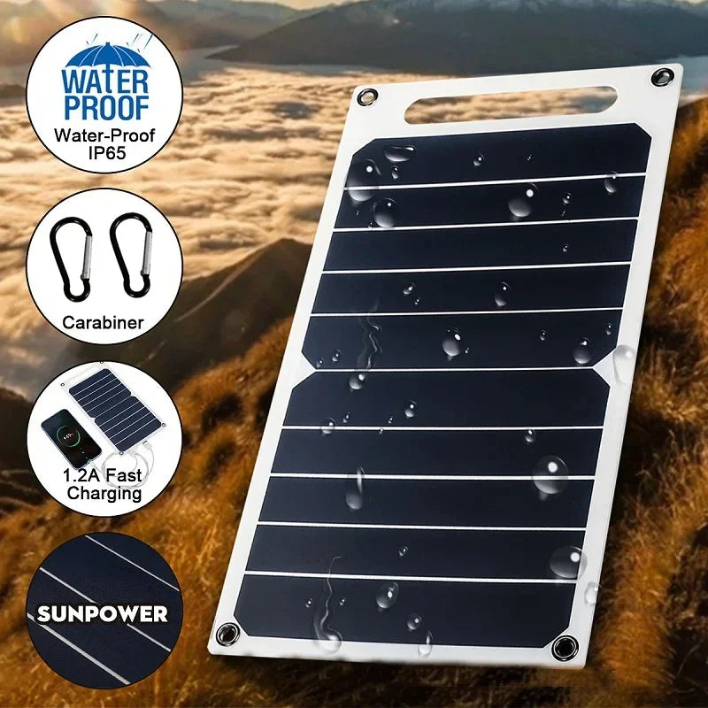 Portable Solar Charger 30W | Waterproof Outdoor Phone Charging Panel