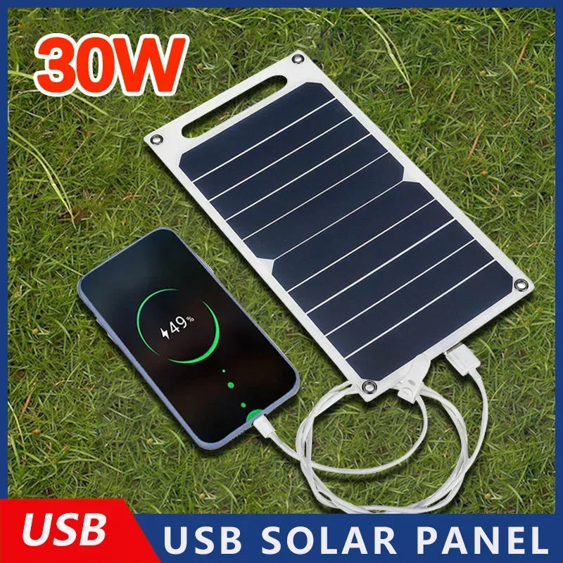 Portable Solar Charger 30W | Waterproof Outdoor Phone Charging Panel